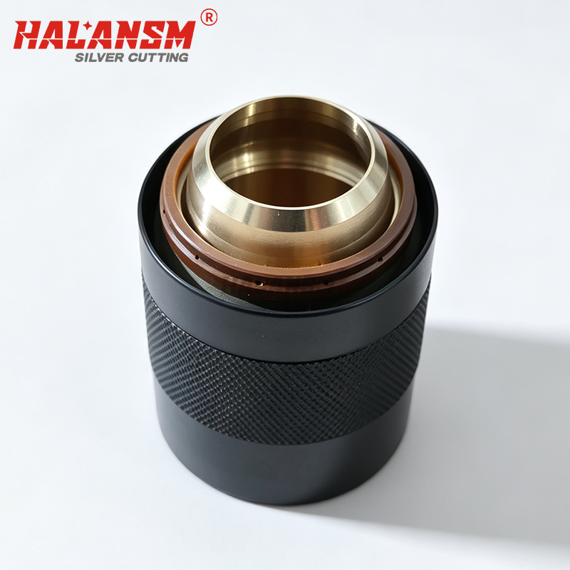 Close-up of HALANSM 220635 retaining cap internal threads and seating shoulder for HPR400A plasma torch