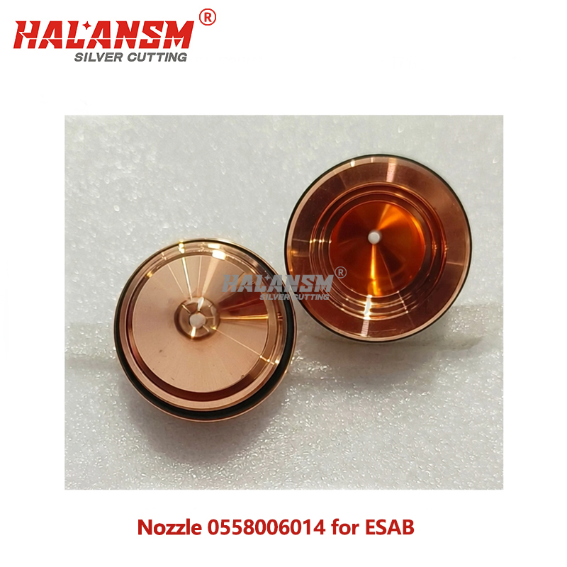 HALANSM Nozzle 0558006014 for ESAB PT36 Plasma Cutting Torch, 1.4mm 100A Copper Consumables with O-rings