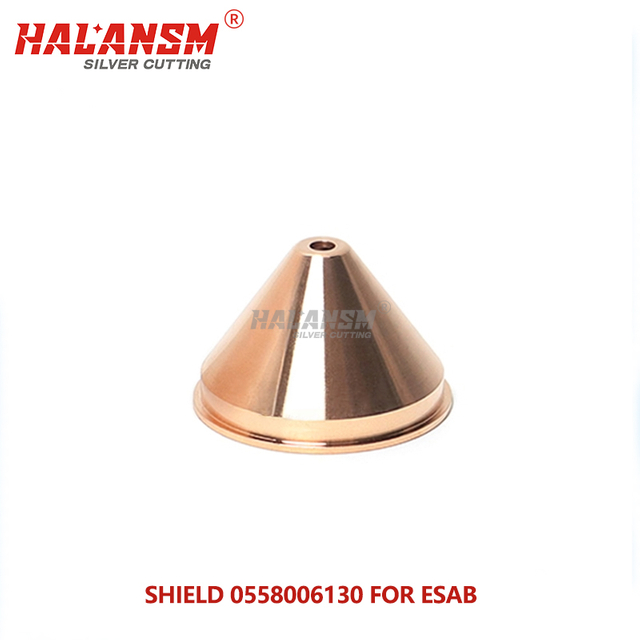 Close up detail of HALANSM 0558006199 Shield Cap for ESAB PT36 Plasma Cutter