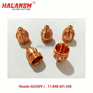 HALANSM&reg; HLN-G2330Y nozzle for Kjellberg PerCut450M torch, high-conductivity copper alloy, 360A O₂, &Oslash; 3.0mm bore