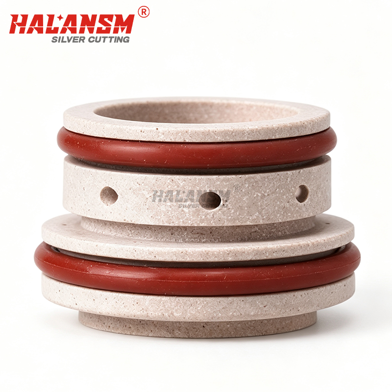 HALANSM 220553 swirl ring main view, clockwise mild steel 50A compatible replacement for Hypertherm HPR130 HPR260 HPR130XD HPR260XD HPR400XD HPR800XD HD3070 HD4070 plasma torch