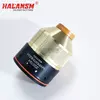 Close up detail of the knurled grip on HALANSM 220756 retaining cap for easy manual tightening and removal