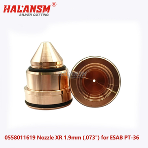 Close up of ESAB PT-36 Nozzle 1.9mm Orifice for Precision Plasma Cutting