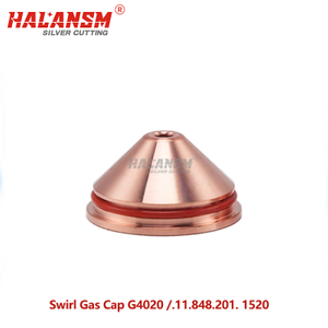 HALANSM&reg; HLN-G4020 swirl gas cap / shield for Kjellberg PerCut210M torch, CrNi and steel construction, 60A, .11.848.201.1520