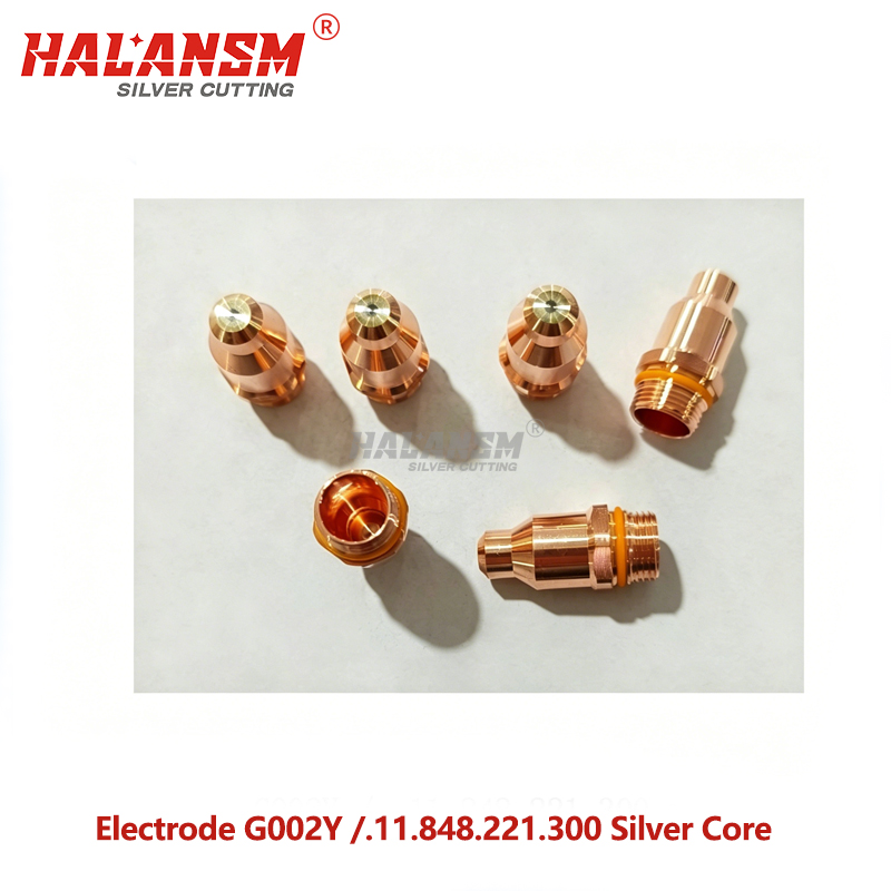 Complete HALANSM&reg; PerCut450M consumable stack: G901Y cooling tube, G002Y electrode, G101 gas guide, G2012Y nozzle, G501 protective cap