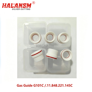 HALANSM&reg; G101C swirl ring gas guide .11.848.221.145C for Kjellberg HiFocus 130i 280i, 20-200A, copper ceramic