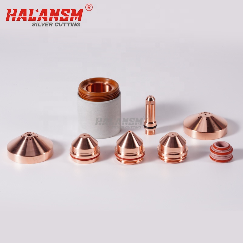 HALANSM Complete Consumables Set Kit for Hypertherm MaxPro200 plasma cutting torch, includes electrode, nozzle, shield, swirl ring