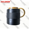 HALANSM 220757 nozzle retaining cap shown in correct position within the Hypertherm HPRXD 200A mild steel consumable stack: 220352 electrode + 220353 swirl ring + 220354 nozzle + 220757 retaining cap + 220761 shield + 220637 shield cap + 220340 water tube