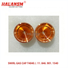 Top view of HALANSM T4040 copper swirl gas cap for Kjellberg plasma cutting torch consumables