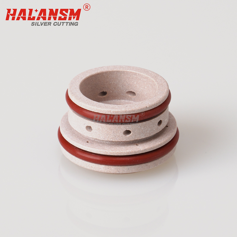 HALANSM 220353 Swirl Ring for Hypertherm HPRXD 200A Plasma Torch, made from imported volcanic ash material with high-temperature O-rings.