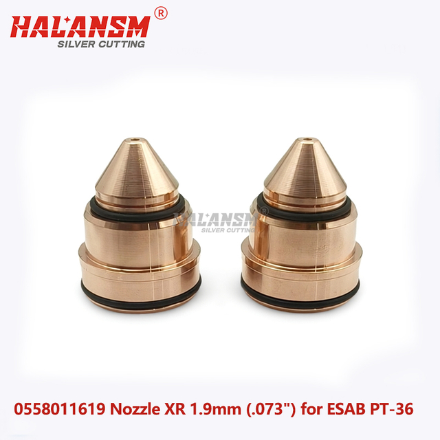 Close up of ESAB PT-36 Nozzle 1.9mm Orifice for Precision Plasma Cutting