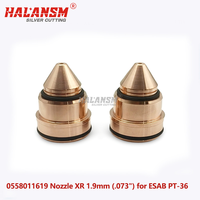Close up of ESAB PT-36 Nozzle 1.9mm Orifice for Precision Plasma Cutting