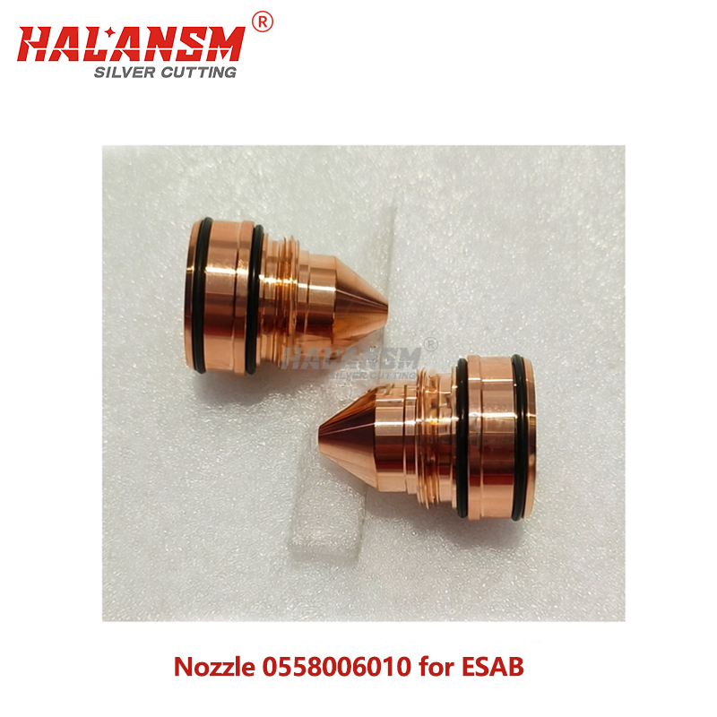 HALANSM Silver Cutting Nozzle 0558006010 for ESAB PT36 Plasma Torch 1.0mm 50A