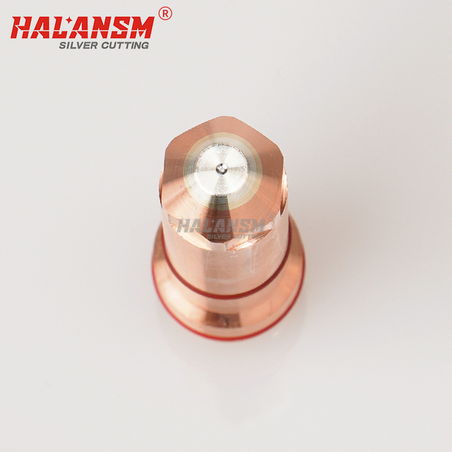 HALANSM 420249 Silver Core Electrode top view showing hafnium tip for Hypertherm XPR 300