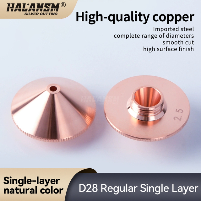 HALANSM&reg; D28 regular single layer laser nozzle natural copper caliber 2.5