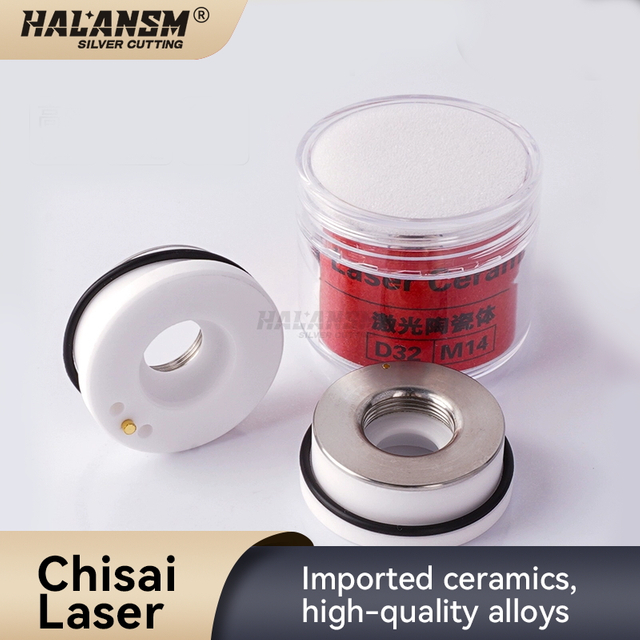 Single HALANSM&reg; 28x32 ceramic ring showing zirconia body, alloy ring and gold contact point