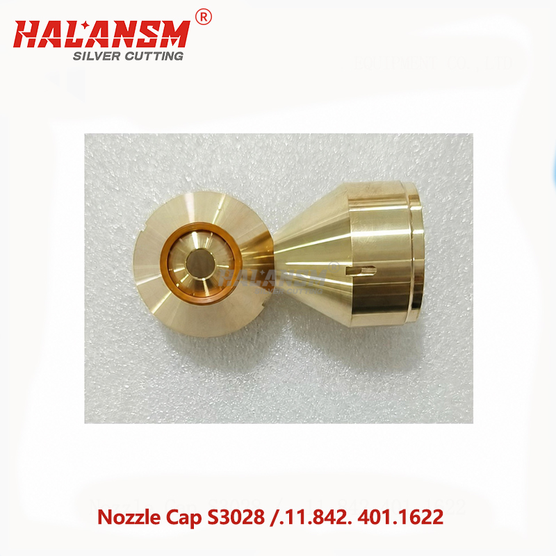 Close-up detail of HALANSM S3028 Nozzle Cap showing precision machining