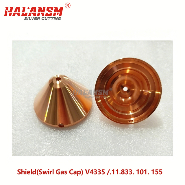 HALANSM&reg; Kjellberg V4335 swirl gas cap top bottom view 3.5mm bore