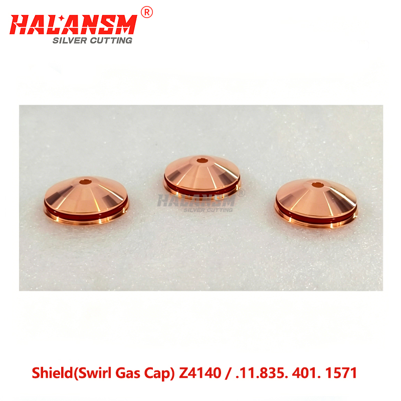 HALANSM&reg; Kjellberg Z4140 swirl gas cap 4.0mm bore 280-440A high current copper .11.835.401.1571