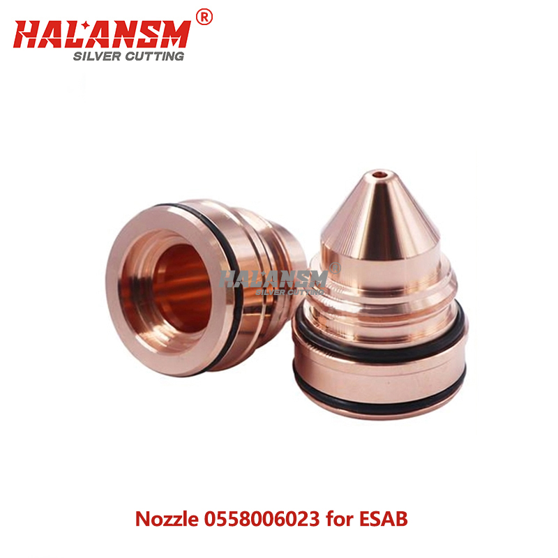 Close up of HALANSM 0558003914 Electrode hafnium insert tip for ESAB PT36 Plasma Torch