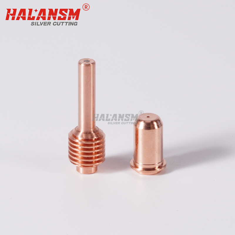 HALANSM Long Plasma Cutting Nozzle and Electrode Set for Hypertherm Powermax 45 / 45A