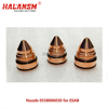 Side profile of HALANSM 0558006030 copper nozzle for ESAB PT36 torch