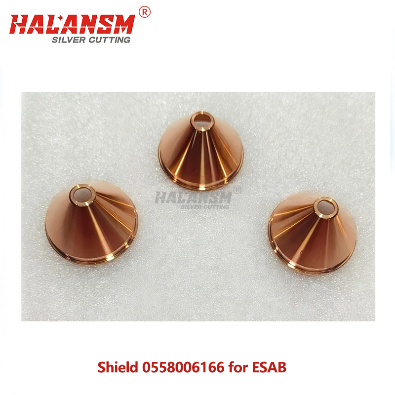 HALANSM Shield Cup 0558006166 compatible with ESAB PT36 Plasma Cutting Torch, 6.6mm bore for 290-450A.