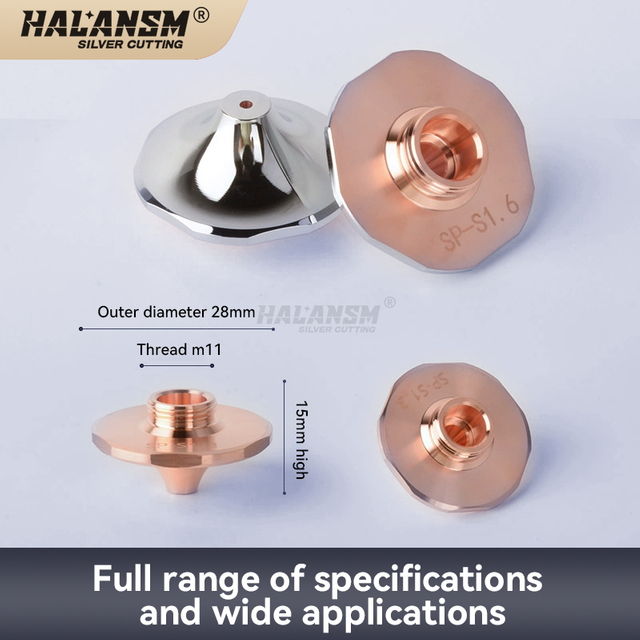 HALANSM&reg; SP-S D28 H15 M11 chrome plated high-speed laser nozzle