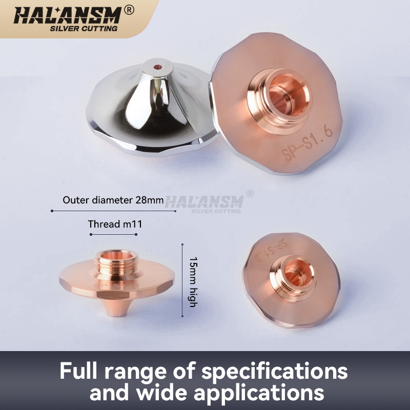 HALANSM&reg; SP-S D28 H15 M11 chrome plated high-speed laser nozzle