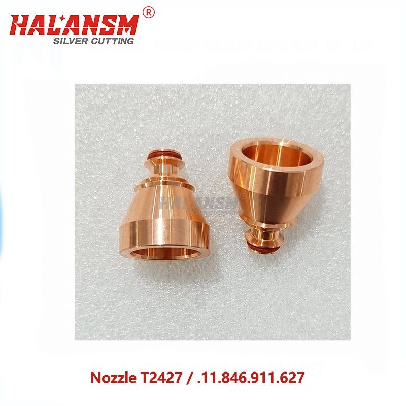 HALANSM T2427 plasma cutting nozzle assembly for Kjellberg FineFocus 800/900, made from high-purity copper