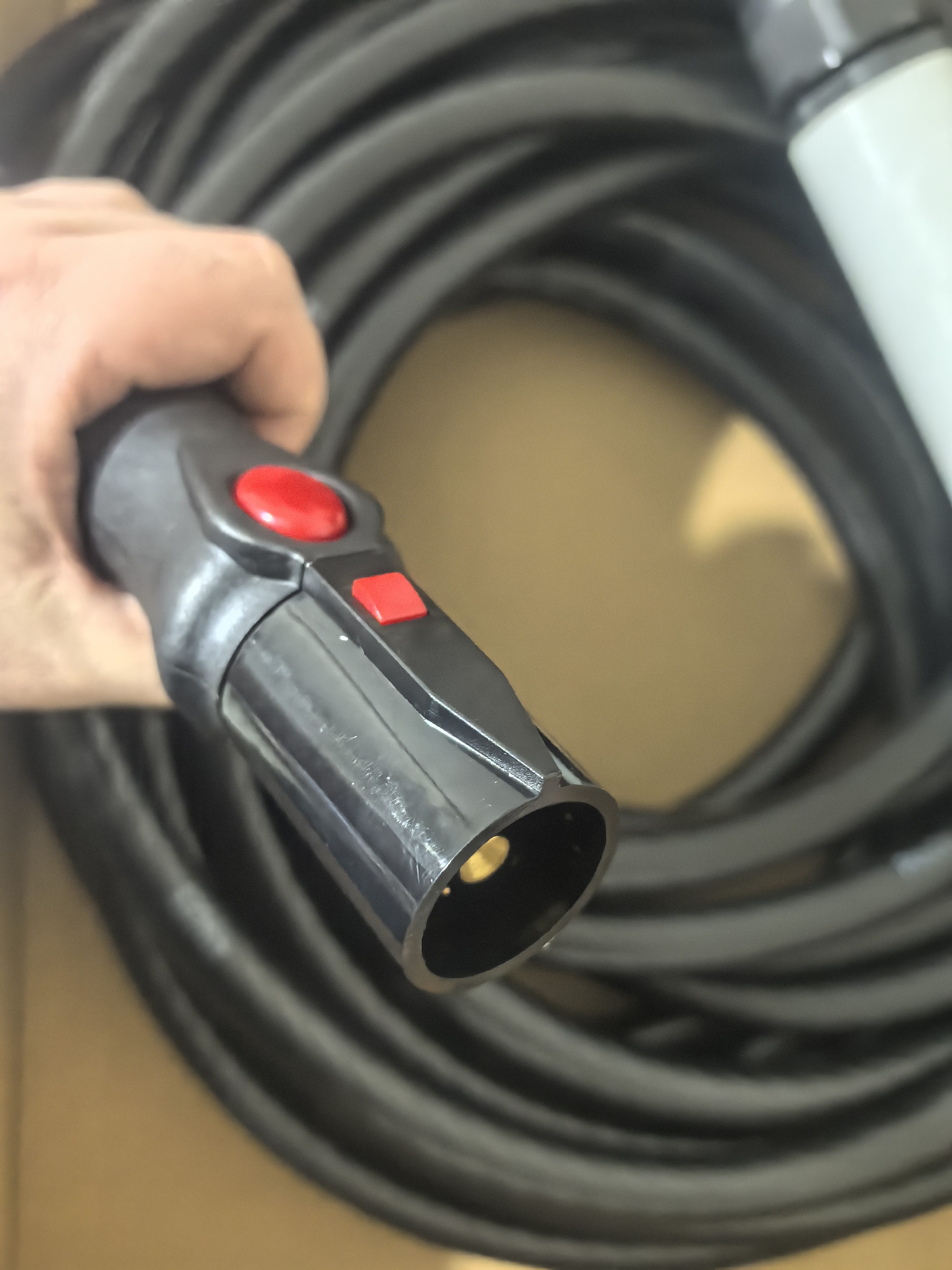 Side view of HALANSM Powermax 125 ATC Plasma Torch handle and cable assembly