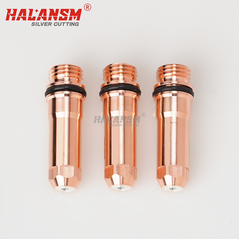 HALANSM 220192 silver electrode front view, compatible replacement for Hypertherm HPR130 HPR260 HPR130XD HPR260XD 30A plasma torch