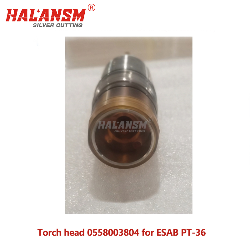 ESAB PT-36 Torch Body Bottom View with Gas and Water Connections