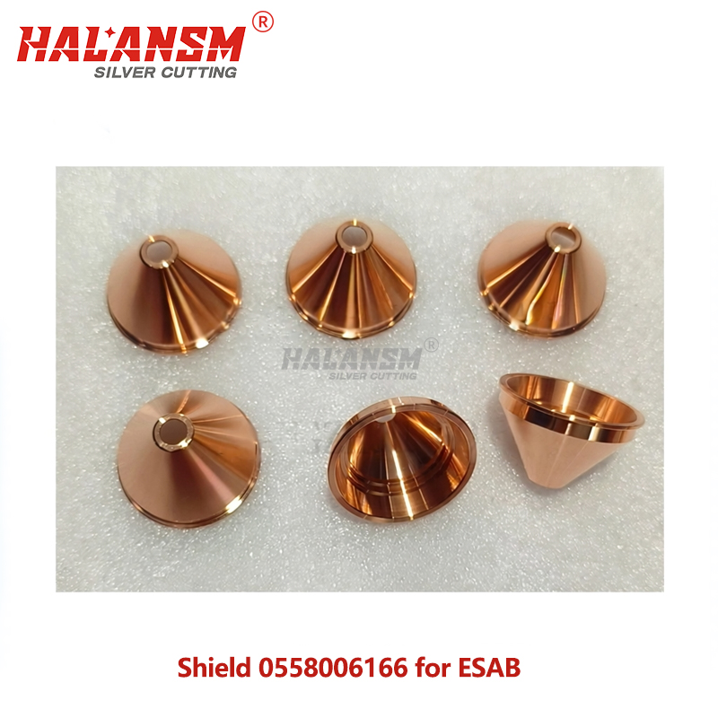 HALANSM Shield Cup 0558006166 compatible with ESAB PT36 Plasma Cutting Torch, 6.6mm bore for 290-450A.