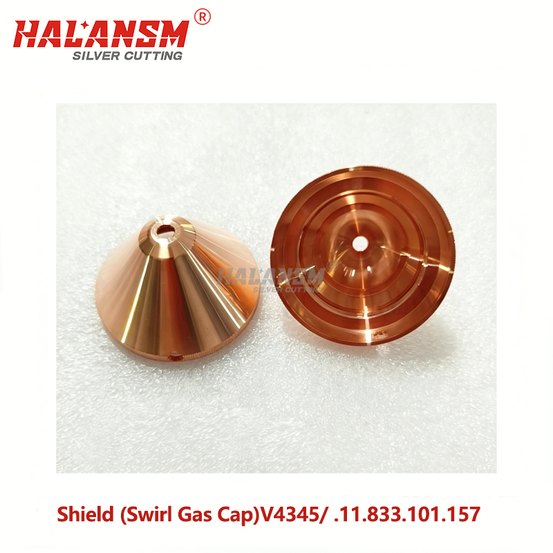 HALANSM&reg; Kjellberg V4345 swirl gas cap side view knurled edge stepped base