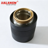 Close-up of HALANSM 220757 nozzle retaining cap internal seating shoulder and precision-machined external threads, showing exact OEM geometry for leak-proof seal with nozzle 220354 and shield 220761 on Hypertherm HPRXD 200A torch
