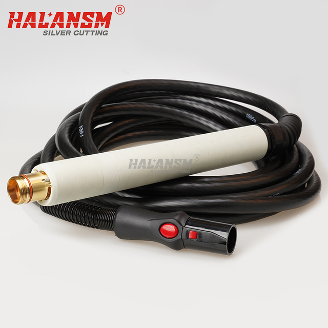 Ceramic torch head detail on HALANSM Powermax torch, heat resistant insulator for 105A cutting