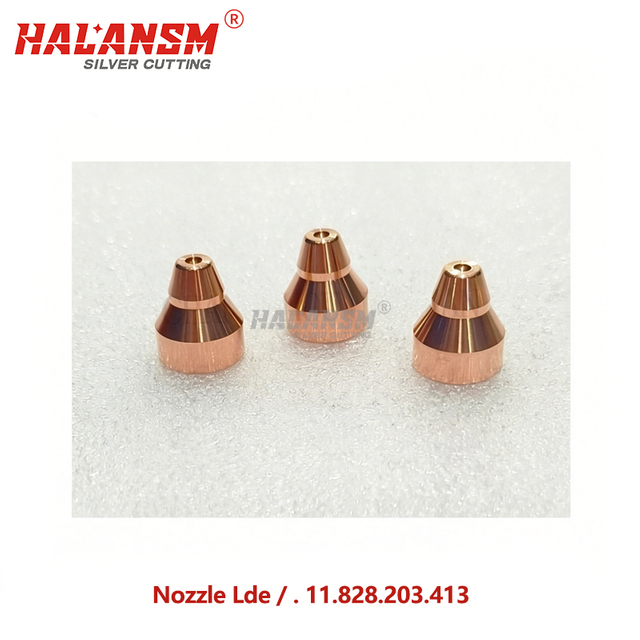 HALANSM&reg; Kjellberg L413 1.3mm 90A and L414 1.4mm 130A air nozzle bore comparison