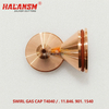 Close-up detail of HALANSM T4040 swirl gas cap showcasing high-quality copper material