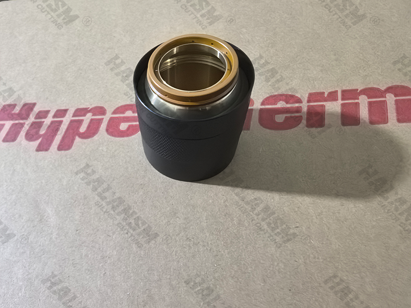 Macro close-up of the HALANSM 220760 retaining cap highlighting the precision-machined internal threads and the sealed O-ring groove designed for leak-proof operation.